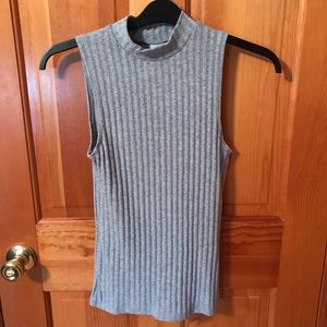 Cotton On Grey Turtleneck Sleeveless Top